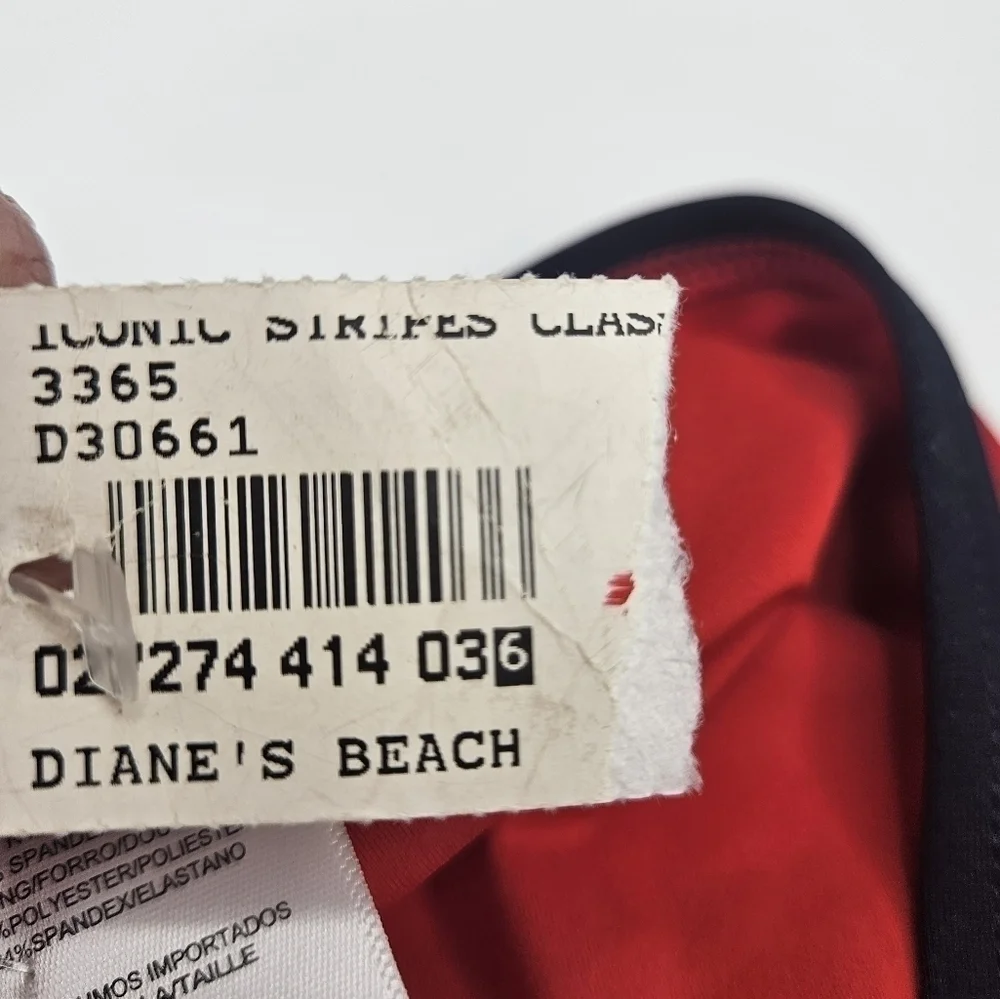 NWT DKNY swim iconic Striped bikini bottom only size medium